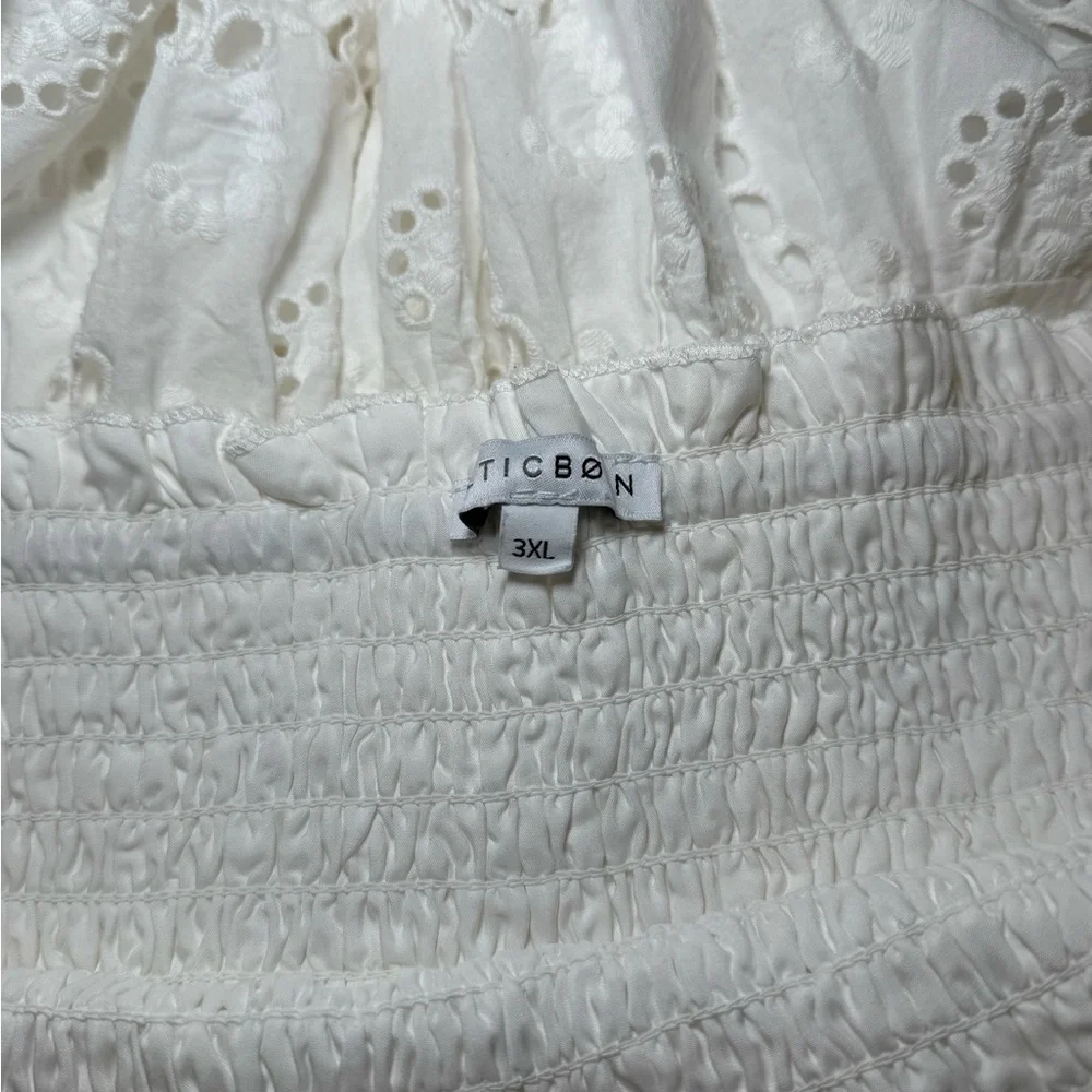 Baltic Born White Ella Eyelet Smocked Midi Dress - Picture 8 of 12